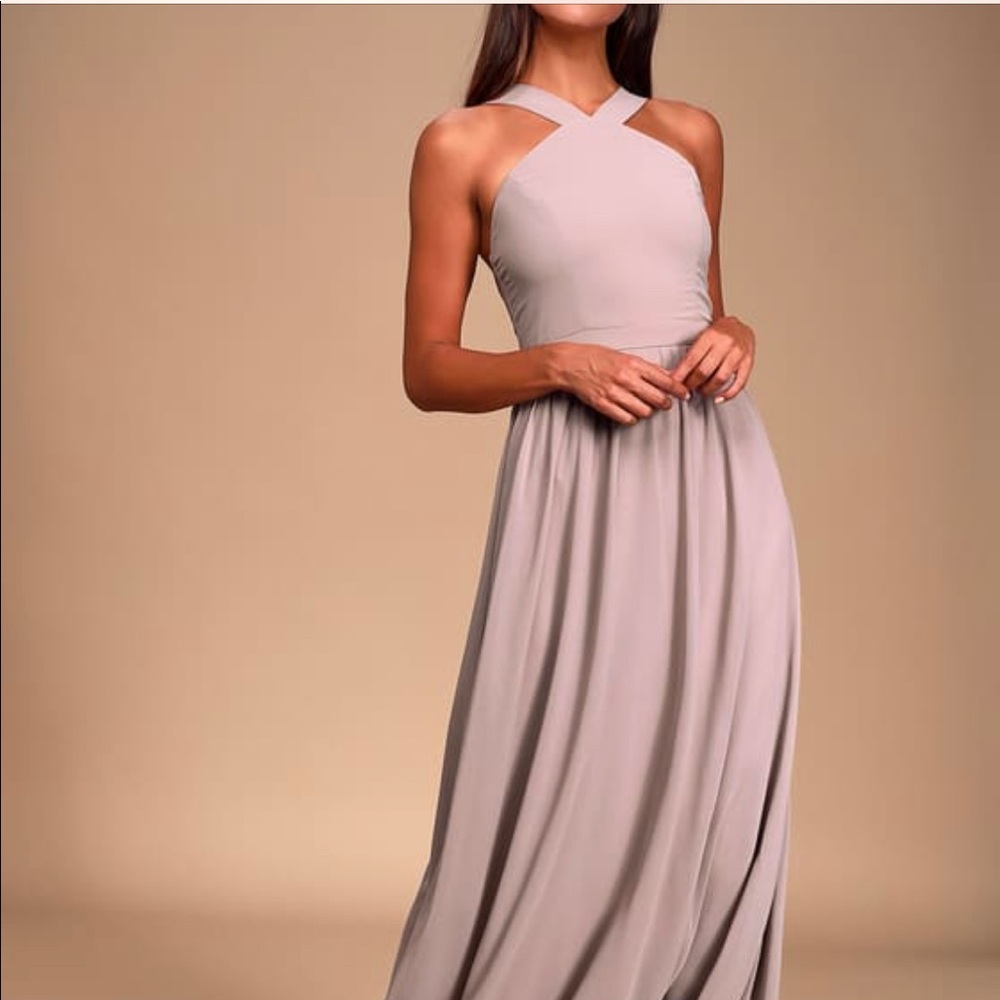 NWT Air of Romance Taupe Maxi Dress